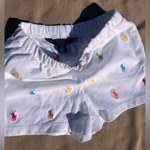 Polo Ralph Lauren White Shorts with Multicolor Embroidery